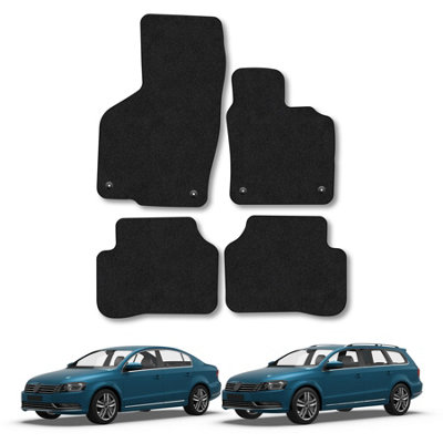 Car Mat Co Vw Passat (2011-2015) Car Mats Black Carpet Tailored Fit Easy Clean With Clips from B&Q
