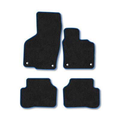 Car Mat Co Vw Passat 2011-2015 Car Mats Blue Trim Carpet Tailored Fit Easy Clean With Clips from B&Q