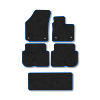 Car Mat Co Vw Touran 2003-2007 Car Mats Blue Trim Carpet Tailored Fit Easy Clean With Clips from B&Q