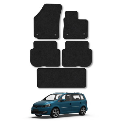 Car Mat Co Vw Touran (2007-2015) Car Mats Black Carpet Tailored Fit Easy Clean With Clips from B&Q
