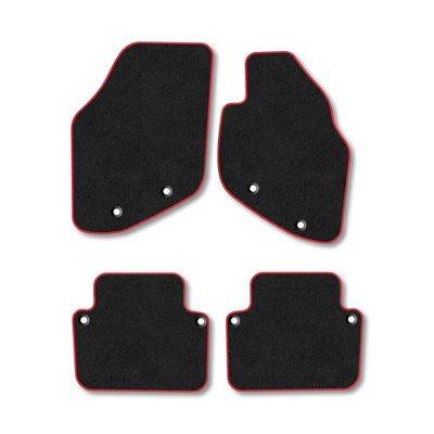 Car Mat Co Volvo S80 (1998-2006) Car Mats Red Trim Carpet Tailored Fit Easy Clean With Clip from B&Q