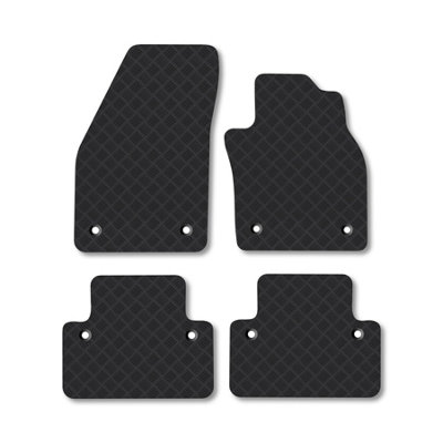 Car Mat Co Rubber Car Mats For Volvo V50 (2004-2012) (Auto) Tailored Fit Heavy-Duty Durable from B&Q