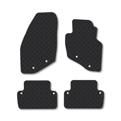 Car Mat Co Volvo V70 (2000-2007) Rubber Car Mats Heavy-Duty Tailored Fit With Clips from B&Q