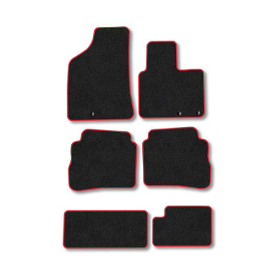 Car Mat Co Hyundai Santa Fe 2009-2012 (7 Seat) Car Mats Red Trim Carpet Tailored from B&Q
