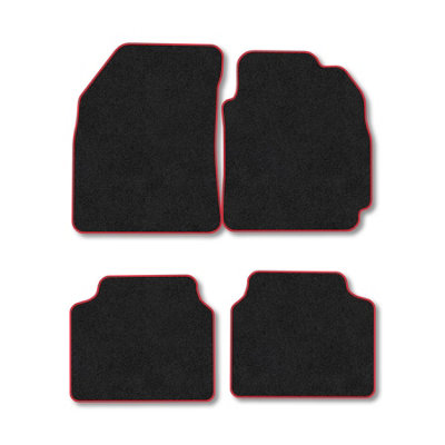B&Q -  Hyundai Sonata 1998-2004 Car Mats Red Trim Carpet Tailored  Easy Clean Clips