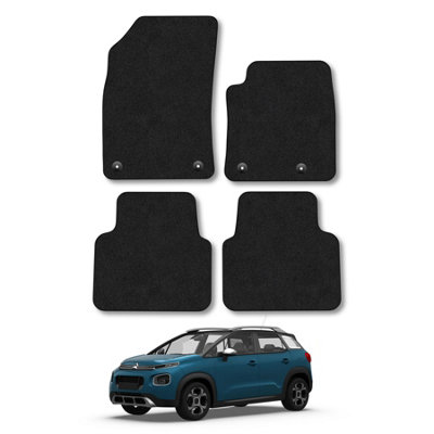 Car Mat Co Citroen C3 Aircross 2017+ Car Mats Black Carpet Tailored  Easy Clean Clips from B&Q
