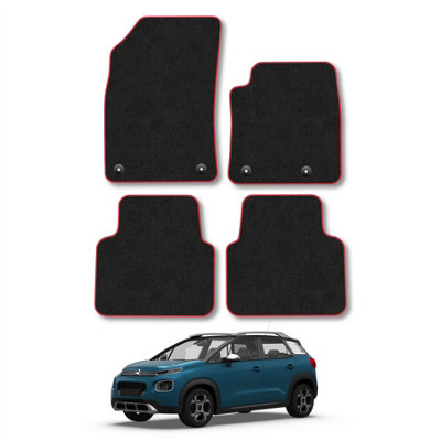 Car Mat Co Citroen C3 Aircross 2017+ Car Mats Red Trim Carpet Tailored  Easy Clean Clips from B&Q