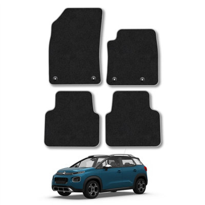 Car Mat Co Citroen C3 Aircross 2017+ Car Mats Grey Trim Carpet Tailored Fit Easy Clean from B&Q