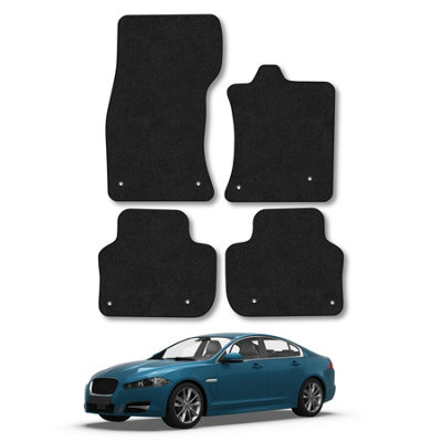 Car Mat Co Jaguar Xf (2015+) Car Mats Black Carpet Tailored Fit Easy Clean With Clips from B&Q