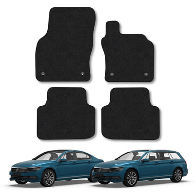 Car Mat Co Vw Passat (2014-2023) Car Mats Black Carpet Tailored Fit Easy Clean With Clips from B&Q