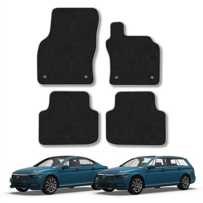 Car Mat Co Vw Passat 2014-2023 Car Mats Grey Trim Carpet Tailored Fit Easy Clean With Clips from B&Q
