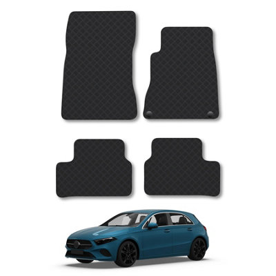 B&Q -  Mercedes A-Class (2018+) Rubber Car Mats Heavy-Duty Tailored Fit With Clips