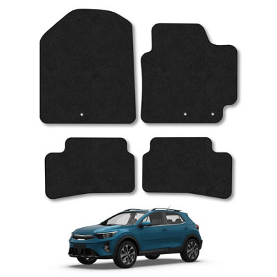 Car Mat Co Kia Stonic (2017+) Car Mats Black Carpet Tailored Fit Easy Clean With Clips from B&Q