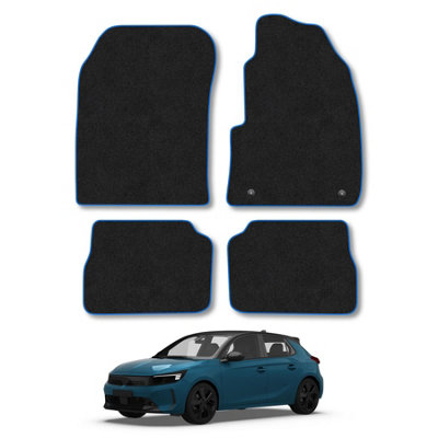 Car Mat Co Vauxhall Corsa-E 2020+ Car Mats Blue Trim Carpet Tailored  Easy Clean Clips from B&Q