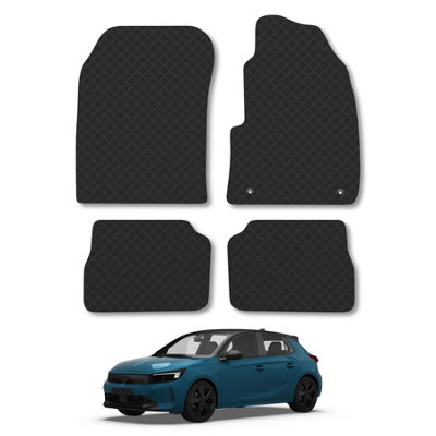 Car Mat Co Vauxhall Corsa-E (2020+) Rubber Car Mats Heavy-Duty Tailored Fit With Clips from B&Q