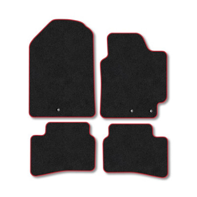 Car Mat Co Kia Rio (2017+) Car Mats Red Trim Carpet Tailored Fit Easy Clean With Clips from B&Q