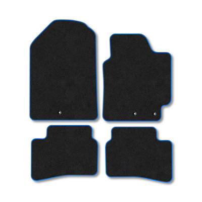 Car Mat Co Kia Rio (2017+) Car Mats Blue Trim Carpet Tailored Fit Easy Clean With Clips from B&Q