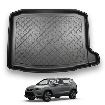 B&Q -  Seat Ateca (2016+) Boot Liner (Non-Adjustable Boot Floor) Premium Tailored Boot Mat Protector Waterproof Accessory