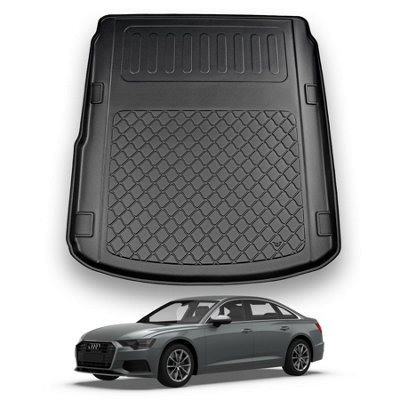 Nomad Audi A6 (Saloon) (2018+) Boot Liner Premium Tailored Boot Mat Protector Easy Install Thermoplastic Waterproof Raised Edges from B&Q