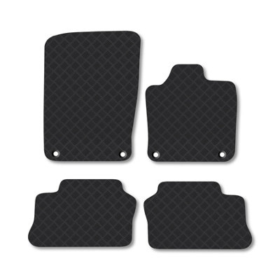 B&Q -  Porsche Panamera (2010+) Rubber Car Mats Heavy-Duty Tailored Fit With Clips