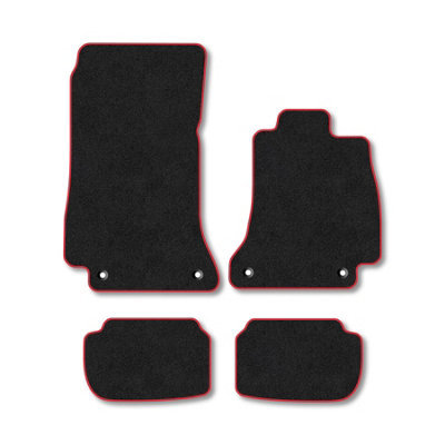 B&Q -  Mercedes E-Class 2016+ (C238) (Coupe) Car Mats Red Trim Carpet Tailored Fit