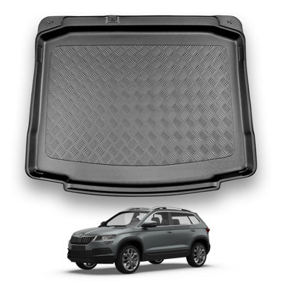 Nomad Skoda Karoq (2017+) Boot Liner (Lower Boot Position) Tailored Boot Protector Waterproof Raised Edges Custom Fit Accessory from B&Q