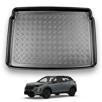B&Q -  Peugeot E-2008 (2020+) Boot Liner (Upper Boot Position) Tailored Boot Protector Waterproof Raised Edges Accessory