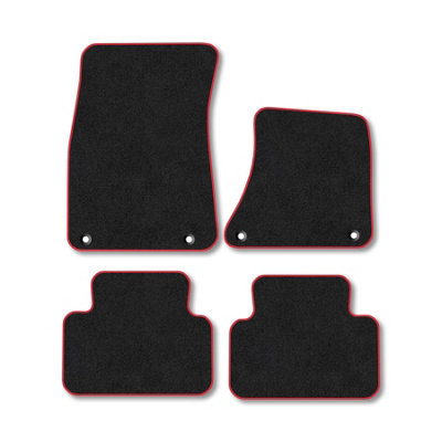 B&Q -  Porsche Macan (2016+) Car Mats Red Trim Carpet Tailored Fit Easy Clean With Clip