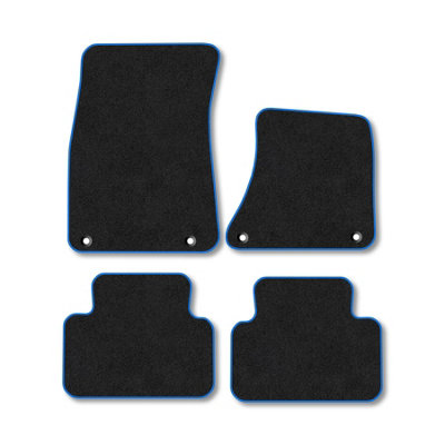 B&Q -  Porsche Macan 2016+ Car Mats Blue Trim Carpet Tailored Fit Easy Clean With Clips