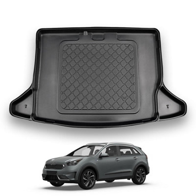 B&Q -  Kia Niro (2016-2022) Boot Liner (Lower Boot Position) Premium Tailored Boot Mat Protector Thermoplastic Waterproof