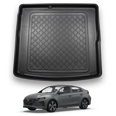 Nomad Hyundai Ioniq (2016-2022) Boot Liner Premium Tailored Boot Mat Protector Easy Install Thermoplastic Waterproof Raised Edges from B&Q