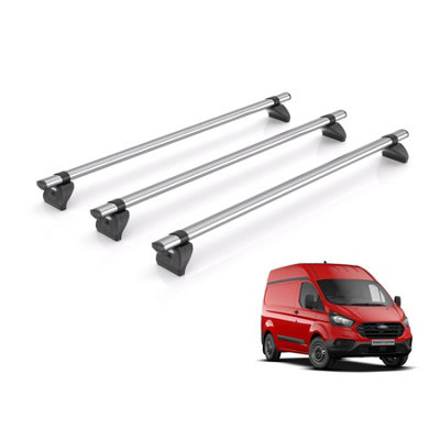 B&Q - Ford Transit Custom Roof Rack Fits 2013-2024 Gen1 H2 Roof 3X Bars  Fleet Only Suitable For Gen1 With High (H2) Roof