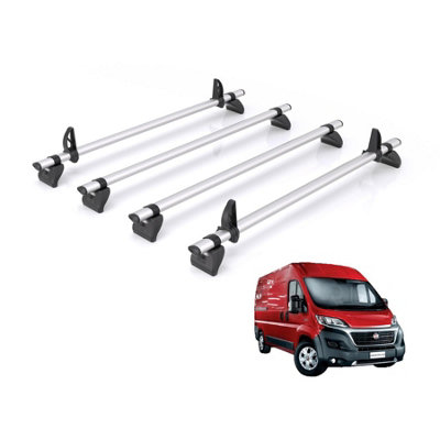 B&Q -  Roof Rack For Fiat Ducato (2006+) 4X Aluminium Roof Bars (Only Compatiable With H2/h3)Kammbar ProIa4Pr