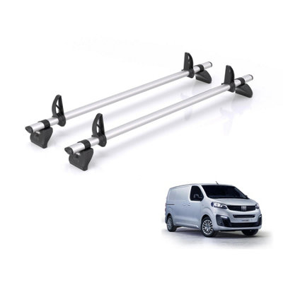 B&Q -  Roof Rack For Fiat Scudo (2022+) 2X Aluminium Roof BarsKammbar ProJc2Pr Compatible Only With H1 (Low Roof) Models