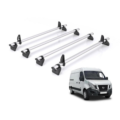 B&Q -  Roof Rack For Nissan Nv400 (2010-2021) 4X Aluminium Roof Bars (Only Fits H1/h2 Roof Heights)Kammbar ProQa4Pr