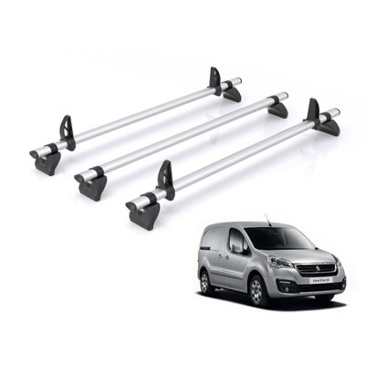 B&Q -  Roof Rack For Peugeot Partner (2008-2018) 3X Aluminium Roof BarsKammbar ProGa3Pr Peugeot Partner 08-18
