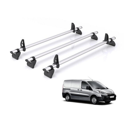B&Q -  Roof Rack For Toyota Proace (2013-2016) 3X Aluminium Roof BarsKammbar ProJa3Pr Only Fit H1 Roof Models