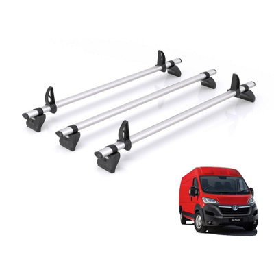 B&Q -  Roof Rack For Vauxhall Movano (2021+) 3X Aluminium Roof BarsKammbar ProIa3Pr For Vauxhall Movano C