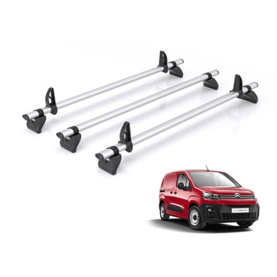 B&Q -  Roof Rack For Citroen Berlingo (2018+) 3X Aluminium Roof Bars (Only Fits M (L1) Wheelbase Models)Kammbar ProGb3Pr