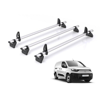 B&Q -  Roof Rack For Fiat Doblo (2022+) 3X Aluminium Roof Bars (Only Fits Maxi (L2))Kammbar ProGc3Pr Only Fits Maxi (L2)