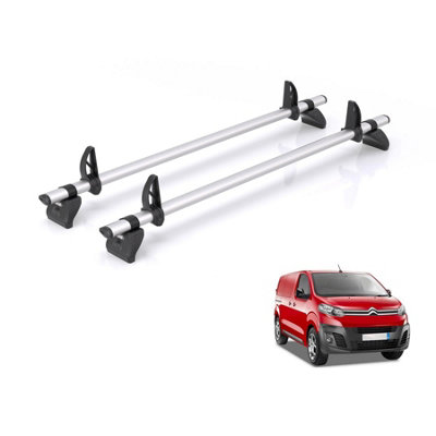 B&Q -  Roof Rack For Peugeot Expert (2016+) 2X Aluminium Roof Bars (Only Fits Compact Wheelbase Models)Kammbar ProJd2Pr