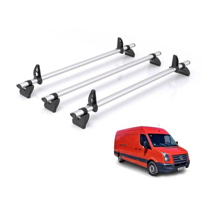 B&Q -  Roof Rack For Vw Crafter (2006-2017) 3X Aluminium Roof BarsKammbar ProMc3Pr