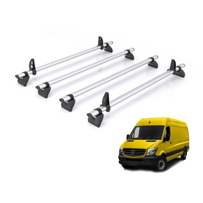 B&Q -  Roof Rack For Mercedes Sprinter (2006-2018) 4X Aluminium Roof BarsKammbar ProMc4Pr