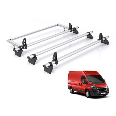 B&Q -  Roof Rack For Peugeot Boxer (2006+) 3X Aluminium Roof Bar & Ladder RollerKammbar ProIa3Pr/kr27