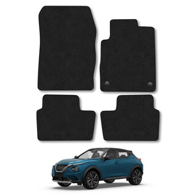 Car Mat Co Nissan Juke (2019+) Car Mats Black Carpet Tailored Fit Easy Clean With Clips from B&Q