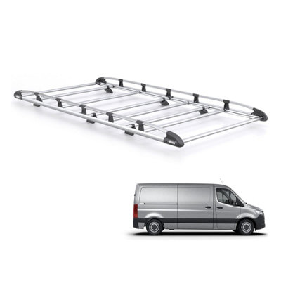 B&Q - Mercedes Sprinter Roof Rack For 2018+ (L2H1)  Aluminium Kammrack Only For L2 Wheelbase And H1 Roof Models