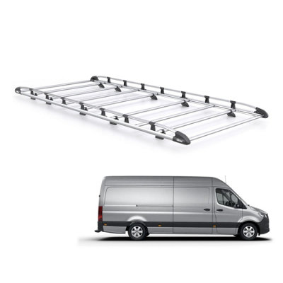 B&Q - Mercedes Sprinter Roof Rack For 2018+ (L3H2)  Aluminium Kammrack Only For L3 Wheelbase And H2 Roof Models