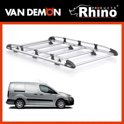 B&Q - Peugeot Partner Roof Rack For 2008-2018 (L2) Aluminium Bars (Tailgate) Only For L2 Wheelbase With Tailgate Rear Doors