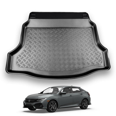 B&Q -  Honda Civic (2017-2022 ) Boot Liner Tailored Boot Mat Protector Waterproof Raised Edges Accessory Easy Install All-Weather