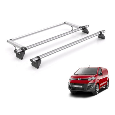 B&Q -  Kammbar Fleet Roof Bars For Citroen Dispatch (2016+) Models2 Bar System Alloy Steel Roof Rack Only Fits Xs (L1) Wheelbase